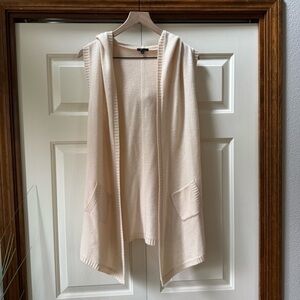 Pure Amici 💯% Cashmere Sleeveless Hooded Cardigan Vest Women’s size Small